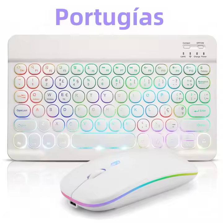 Teclado Inalámbrico Bluetooth Para iPad Air pro Mini 11/10/9 Pulgadas Compatible Con Xiaomi Samsung Huawei Tableta Con Ratón Incluido - 1
