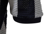 Camisa Polo Para Hombre AIOPESON Algodón 100% Con Agujeros Corta Mangas V-Neck Transparente Sexy Verano Casual Estilo Slim - details 8