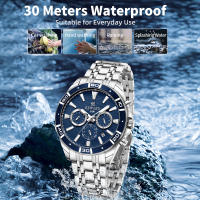 Reloj De Pulsera De Negocios REWARD VIP Nueva Diseño Reloj De Cuarzo Para Hombres Acero Inoxidable Resistente Al Agua Cronógrafo Luminoso Deportivo - details 6