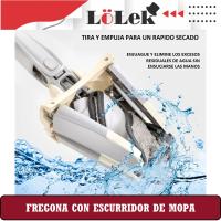 Mopa Fregona de Piso con Escurridor Automático y Palo de Acero | Limpieza Eficiente para el Hogar | Diseño Resistente | Apta para Todo Tipo de Suelos - details 1