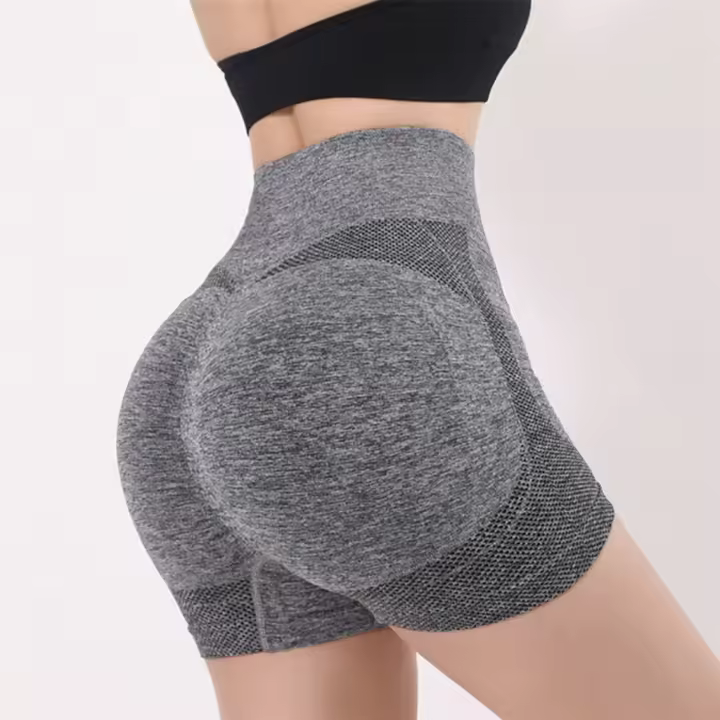 Shorts De Yoga Para Mujer Cintura Alta Shorts De Gimnasio Levantamiento De Glúteos Fitness Running Sportswear Polyester - 1
