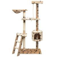 vidaXL Rascador de Gatos con Poste Salón Sisal 150cm Mascotas Jugar Color Beige,  Gris,  Azul oscuro y mas - details 4