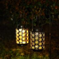 Linterna solar automática Solar al aire libre jardín 30cm altura decoración llama efecto seguro y hermoso impermeable forjado N para jardín, patio, Veranda, césped, patio, fiesta (patrón de flores) - details 3