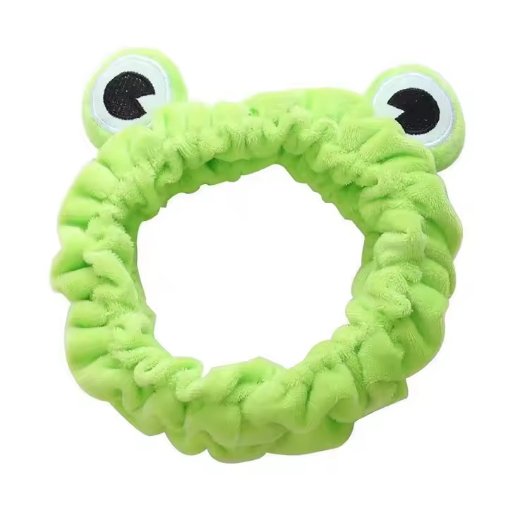 Diadema elástico de Rana Verde para Spa, cuidado de la piel, maquillaje y Lavado facial - Paquete de 1 - 1