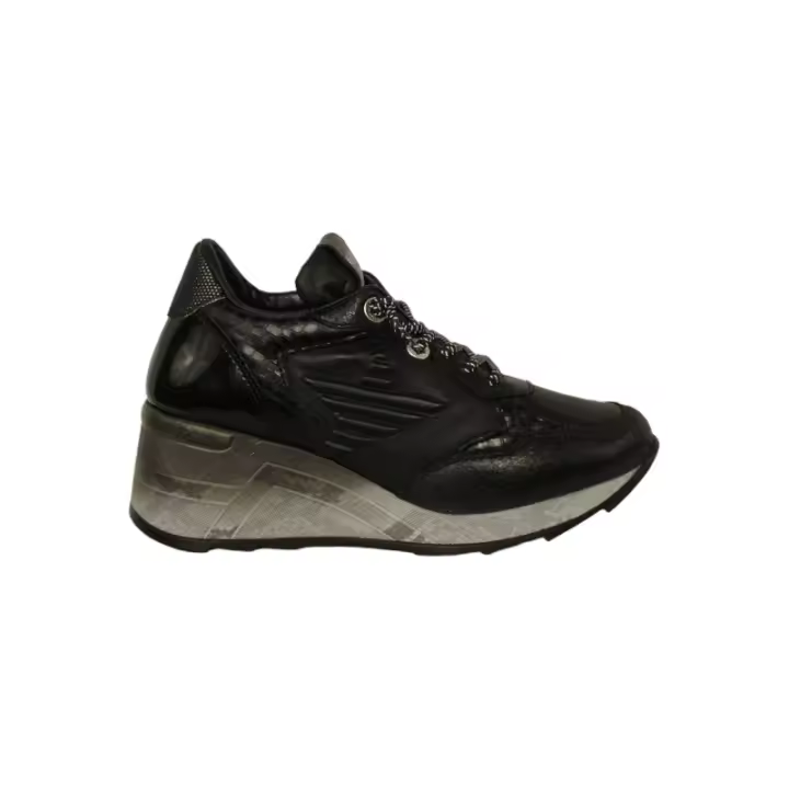 deportivo con cuña piel combinada con cordon elastico - 1