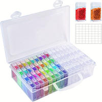 Caja De Almacenamiento De Joyería Y Perlas Para Pintura Diamante DIY Organizador De Accesorios De Joyería De Plástico Con 32/40/42/48/56/64 Slots - details 10