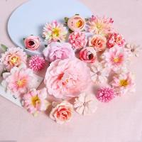 Flores Artificiales De Seda Rosa Mezcladas Para Decoración De Hogar Bodas DIY Accesorios De Flores Falsas Para Regalos - details 7