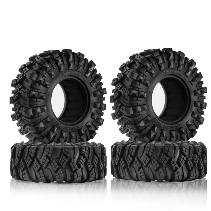 4Pcs Neumáticos De Terracería Para RC Crawler 1/10 Axial SCX10 pro Capra UTB18 TRX4 Redcat R131 Tamaño 110*38MM Rojo Y Negro - 1