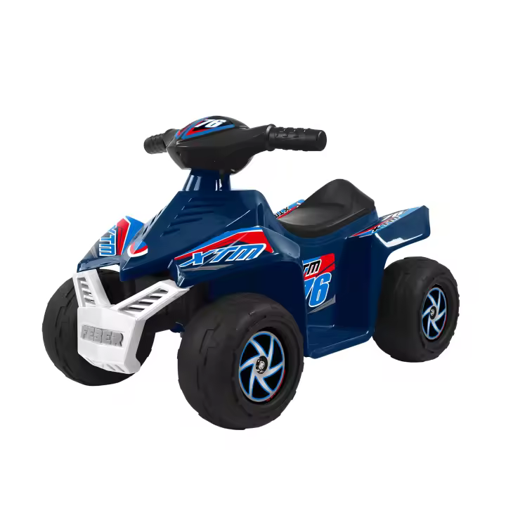 FEBER - Quad CE-DARK BLUE 6V, Coche eléctrico para niños y niñas de 18 Meses a 3 años, con Acelerador, Ruedas Grandes para Estabilidad, hasta 40 min de batería, Cargador Incluido, Famosa (FEN52000) - 1