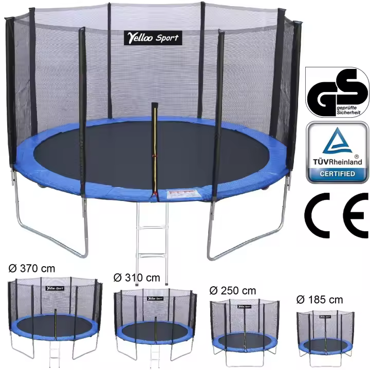 El CE ELÁSTICO AZUL TRAMPOLINE certifica la alfombra TUV GS del Jardín - 1