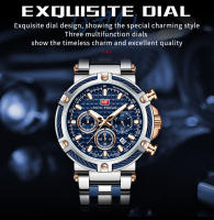 Reloj De Pulsera De Cuarzo MINI FOCUS Para Hombre Con Cronógrafo Y Manos Luminosas Acero Inoxidable Bisel Redondo Resistente Al Agua - details 5