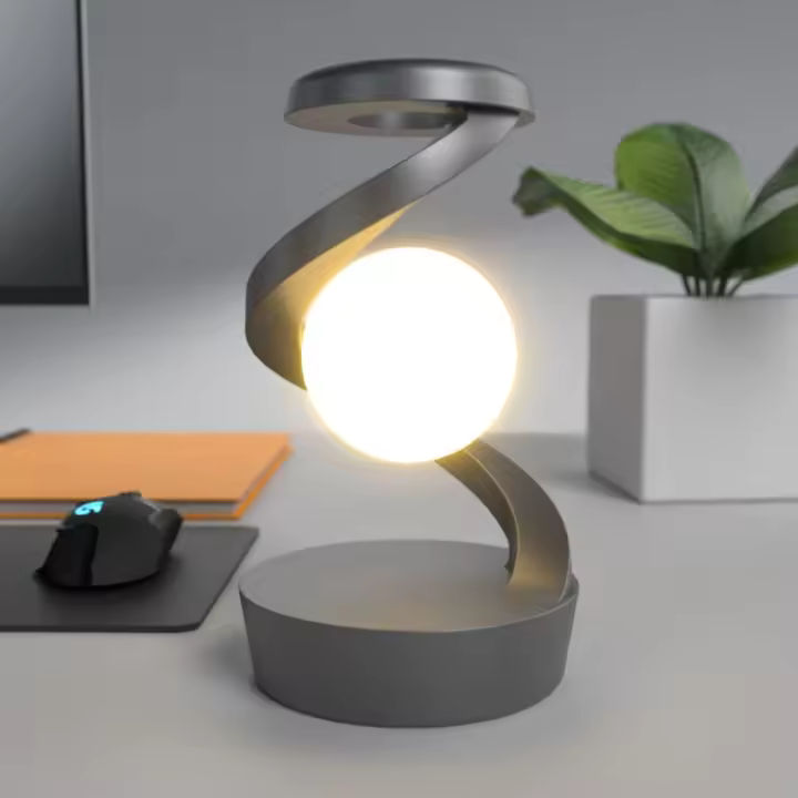 Lámpara Levitante Giratoria 2025,Carga Automática para Móvil + Cambiando Las Luces en el control de GESTOS Luz LED Ajustable,Diseño Futurista para Habitación/Oficina/Estantería - 1