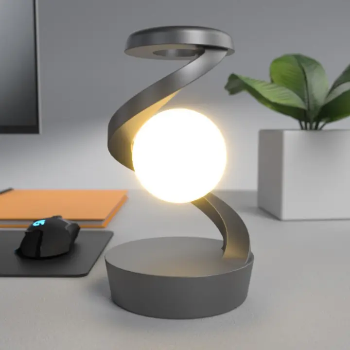 Lámpara Levitante Giratoria 2025,Carga Automática para Móvil + Cambiando Las Luces en el control de GESTOS Luz LED Ajustable,Diseño Futurista para Habitación/Oficina/Estantería - 1