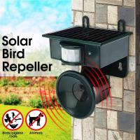 Repelente de gato ultrasónico, repelente de animales y pájaros Alarma audible y visual, carga solar o de batería, repelente impermeable, para jardín y campos, etc - details 0