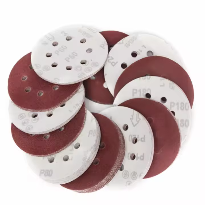 10pcs Disco De Arena 125mm 5 Pulgadas 8 Agujeros Adhesivo Bloque De Abrazo Para Bricolaje Madera Metal Pulido Orbal Sándwich - 1