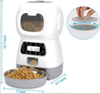 Dispensador de Comida Seca para Gatos Perros Dispensador Automático de 3,5 L con Ventana Visible Grabadora con Función de Memoria - details 4