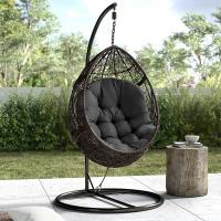 Columpio colgante tipo huevo para jardín, silla hamaca con asiento grueso y cojines (solo incluye cojín del asiento) - details 3