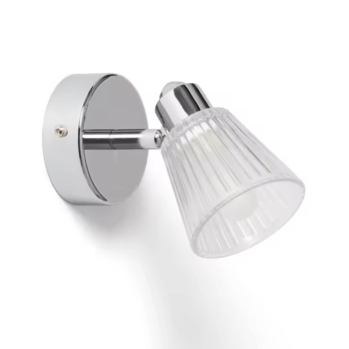 Ledkia Lámpara de Pared Baño 1 Foco Cromado Rain Plateado - 1