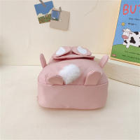 Mochila Personalizada Kawaii Con Orejas De Conejo Y Colgante De Oso Peluche Para Niñas Escolar Con Cierre De Cremallera Material Nylon Y Poliéster - details 26