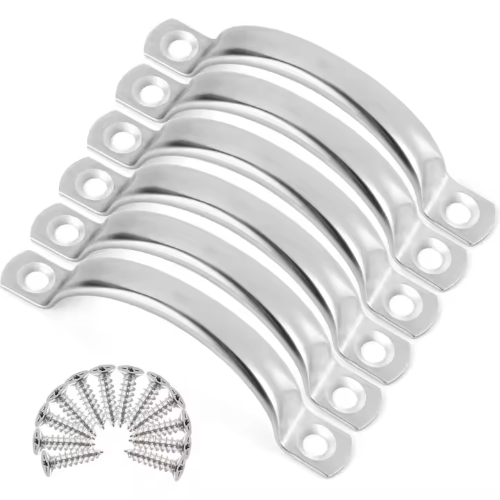 Pomos y Tiradores para muebles, juego de 6 Tiradores huecs de Maple inoxidable para Puerta de Cocina, Caja, Dormitory, 95mm, Peletado. - 1