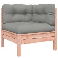 vidaXL Sofá esquinero de jardín con cojines madera de pino impregnada Marrón pino, Douglas natural, Impregnado natural Conjunto Terraza Muebles Jardín Exterior Juego de Muebles de jardín Mueble Jardín Exterior Muebles de Salon Exterior - details 2