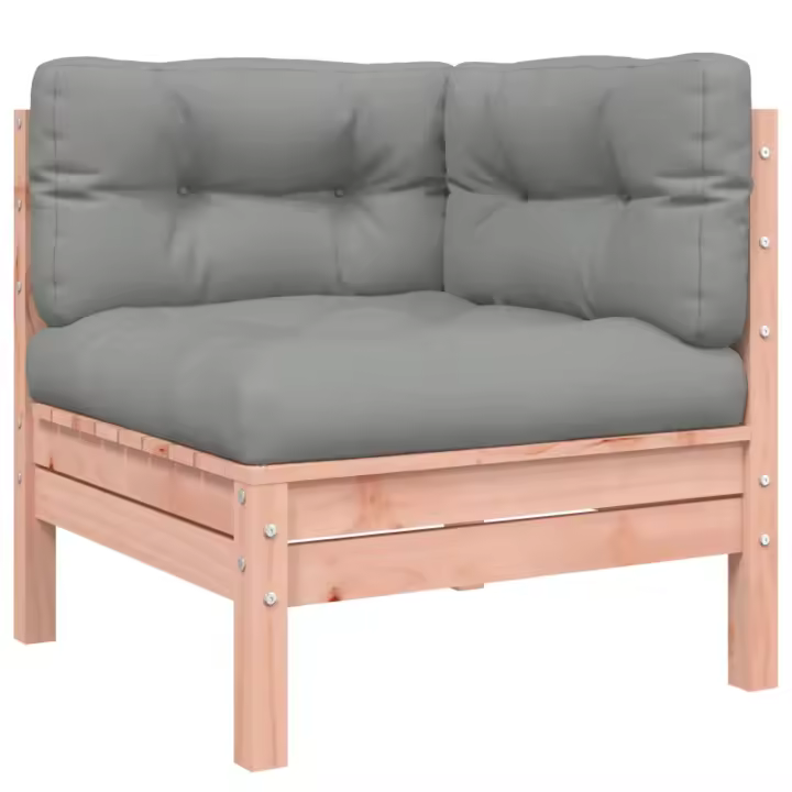 vidaXL Sofá esquinero de jardín con cojines madera de pino impregnada Marrón pino, Douglas natural, Impregnado natural Conjunto Terraza Muebles Jardín Exterior Juego de Muebles de jardín Mueble Jardín Exterior Muebles de Salon Exterior - 1