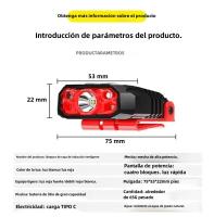 Linterna Frontal LED XPE Mini Recargable Por USB Con Clip De Inducción Para Pesca Camping Ciclismo Running Luz Portátil Para Noche - details 11