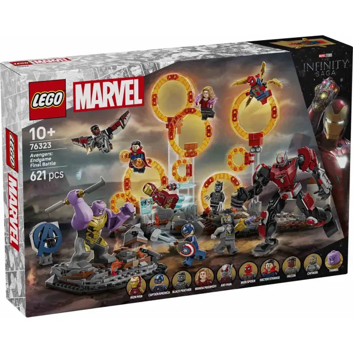 LEGO Marvel Batalla Final de Vengadores: Endgame, Juguete de Superhéroes, Figura de Thanos, Meca de Ant-Man y Minifiguras de Iron Man, Capitán América y Black Panther, Regalo para Niños y Niñas (76323) - 1