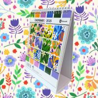 Bismark CALENDARIO ESTAMPADO FLORES 2025 + STICKERS - details 0