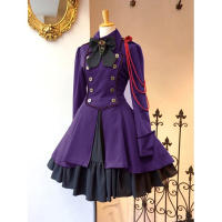 Vestido Lolita Vintage Medieval Negro Para Mujer Estilo Gótico Renacentista Con Volante Clásico Halloween Dulce Kawaii A-Line Talla Natural Vestidos De Poliéster Talla Regular Cuello Con Borla - details 2