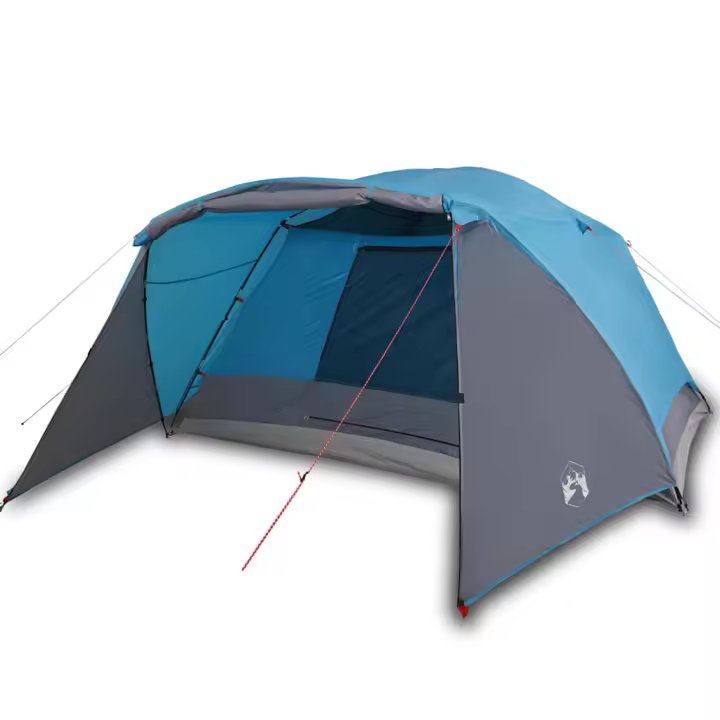 vidaXL Tienda campaña familiar con porche 6 personas impermeable azul - 1