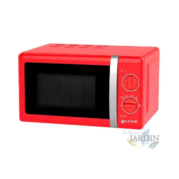 Suinga Microondas Vintage Grunkel 700W, 20 Litros de Capacidad. Color Rojo - Vintage y Elegante Diseño - 1