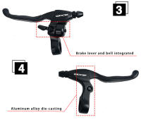Manillar De Freno De Bicicleta De Aluminio ZOOM Taiwan Para Montaña Y Plegable Con Campana Invisible Sistema V Brake - details 3