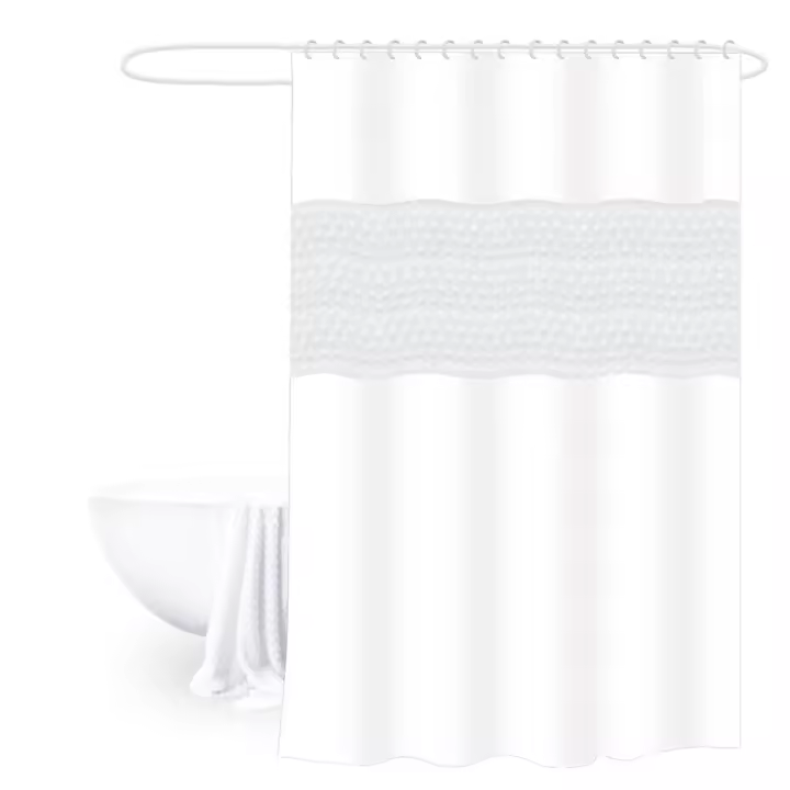 Cortina de Ducha con separación Seca y húmeda, impermeable Y a prueba de Moho, participación de Habitación del Hogar, Cortina Colgante de Empalme, Cortina de Tela, Para Duchas y Baños. - 1