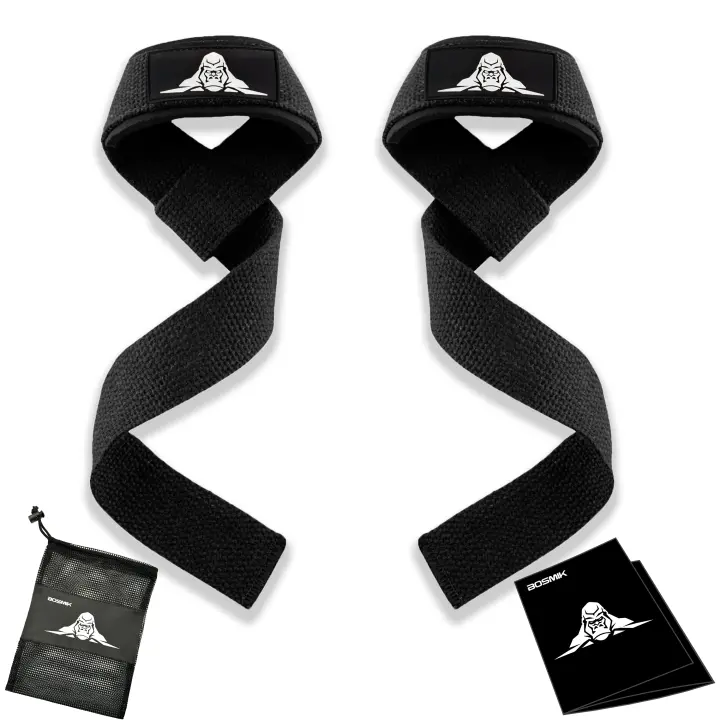 Bosmik Straps Gym, Correas Levantamiento de Pesas Acolchadas, Lifting Straps, Powerlifting, Gimnasio, Calistenia, Crossfit, Mujeres y Hombres, Regalo Fitness - 1