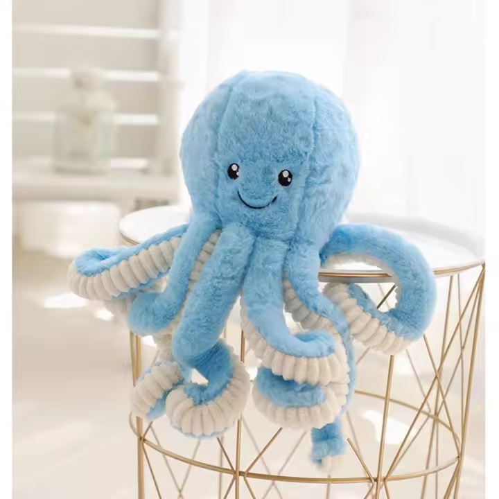 Lindos Peluches de pulpo de dibujos animados, Muñegos de Plush de pulpo, juguetes de Plush de pulpo, juguetes de Plush Marinos (Azul, 15,7 pulgadas) - 1