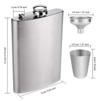 LMETJMA Set De Botella De Mano 7oz En Acero Inoxidable Con Taza Y Funnel Para Bebidas Alcohólicas Como Whiskey Licor Y Vino KC0138 - details 3