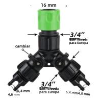 Adaptador De Grifo Para Riega Drip 4-Maneras Para Jardín 1/4'' Sistema De Riego Automático Kit De Riego Para Bonsái Maceta Plantas Estufa - details 1