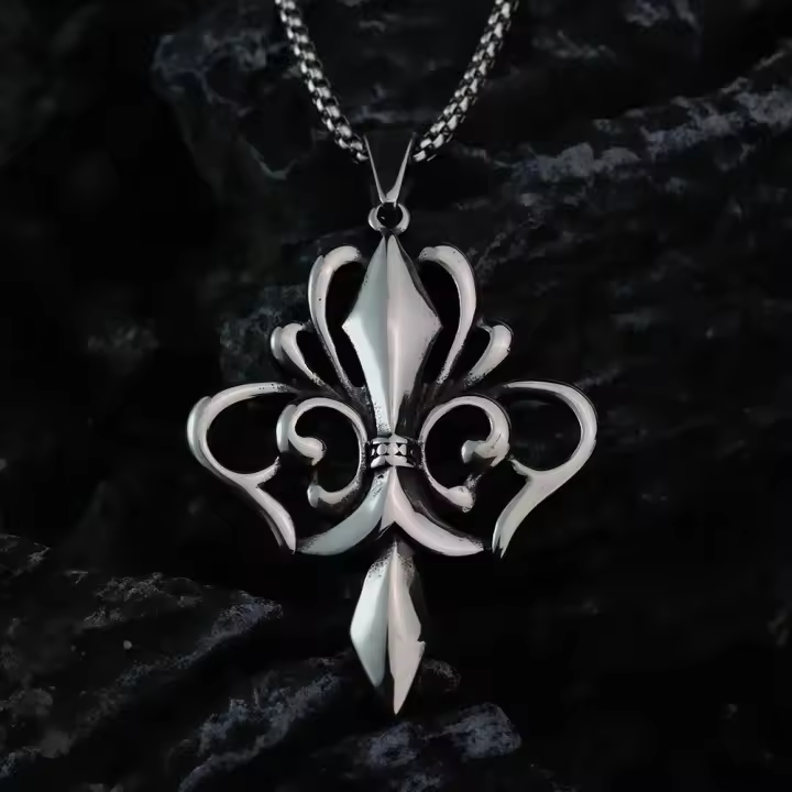 Collar De Moda Minimalista Europea Y Americana Para Hombres En Acero Inoxidable Joyería Dominante Y Brillante Con Pendiente De Corazón - 1