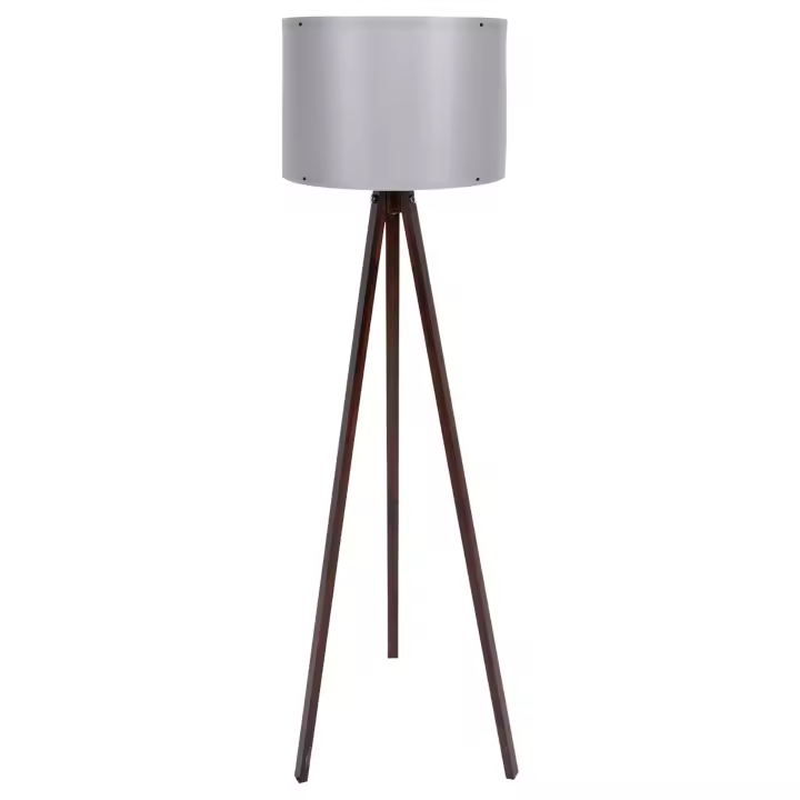 Lámpara de pie 145 cm. gris/nogal, tipo E 27 Max 45 - 60 W WELLHOME - 1