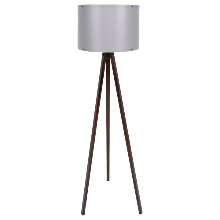 Lámpara de pie 145 cm. gris/nogal, tipo E 27 Max 45 - 60 W WELLHOME - 1