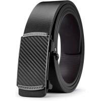 Cinturón de Hombre sin Agujeros con Sistema de Carraca Ajustable, Cinturón de Cuero Elegante con Hebilla Automática de Liberación Rápida, Ajuste Preciso Micrométrico, Ideal para Traje, Jeans, Trabajo y Uso Diario - details 1