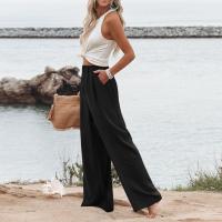 Pantalones Anchos Para Mujer Cintura Alta Elástica Trasera Negocios Casual Largo Pantalones Regulares De Pierna Recta Para Otoño/Invierno - details 18