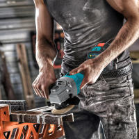 Amoladora angular sin escobillas de 125mm y 7 engranajes, máquina cortadora y pulidora, amoladora angular eléctrica, herramienta eléctrica para pines de batería Makita de 18V - details 4