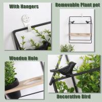 Pequeña maceta de pared de cerámica macetas colgantes maceta colgante interior maceta colgante de pared maceta colgante para cactus plántulas plantas suculentas Decoración de mesa de flores - details 3