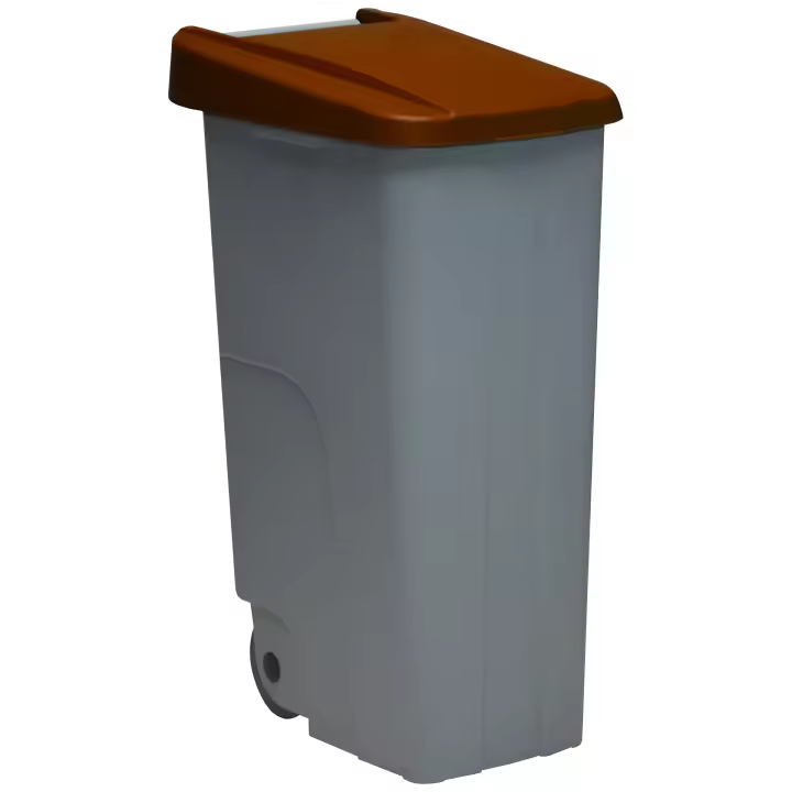 Denox Contenedor Reciclaje 110 Litros Cerrado Encajable con Ruedas - 1