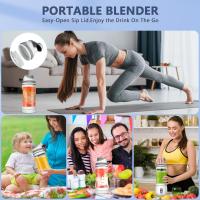 Licuadora y exprimidor de 6 cuchillas Mini - Carga USB, pantalla digital de 3 velocidades, cuchillas de acero inoxidable para smoothies, batidos y jugos frescos - Portátil, ideal para camping, viajes y regalos, Camping Essentials | Gadget de cocina modern - details 13