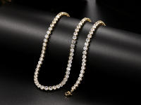 Collar Corto De Imitación De Diamante Para Hombres Y Mujeres Joyería De Moda Hip Hop CZ Tennis Collar Sin Cadena Para Fiestas - details 4
