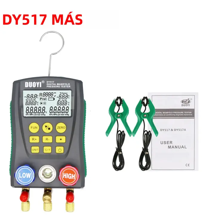 Gauge De Presión Electrónico Con Pantalla Digital Para Refrigeración Y Aire Acondicionado Tester De Vacío Y Fluoruro - 1