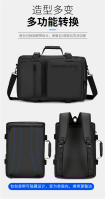 Mochila multifuncional, bolso de hombro para hombre, bolso de cuero para computadora portátil, bolso escolar para estudiantes, estilo universitario, color negro - details 9